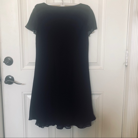 Jones New York Black Petite Chiffon Dress Size 6 - Picture 2 of 7